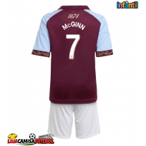 Camisa de Futebol Aston Villa John McGinn #7 Equipamento Principal Infantil 2025-26 Manga Curta (+ Calças curtas)